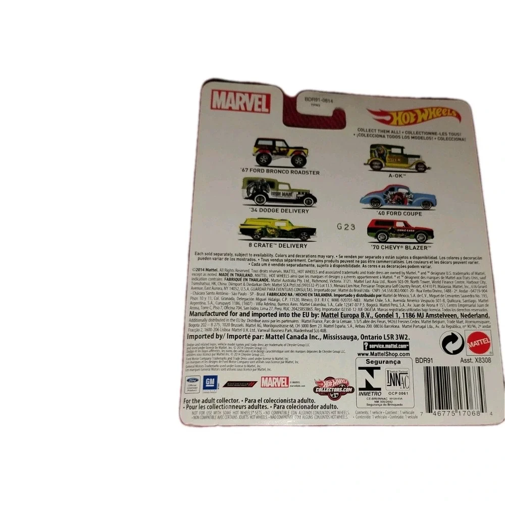 Hot Wheels Car Marvel Loki Master of Mischief 8‎ Crate Delivery Real Riders